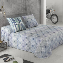 Colcha bouti estampada MOSAICO azul