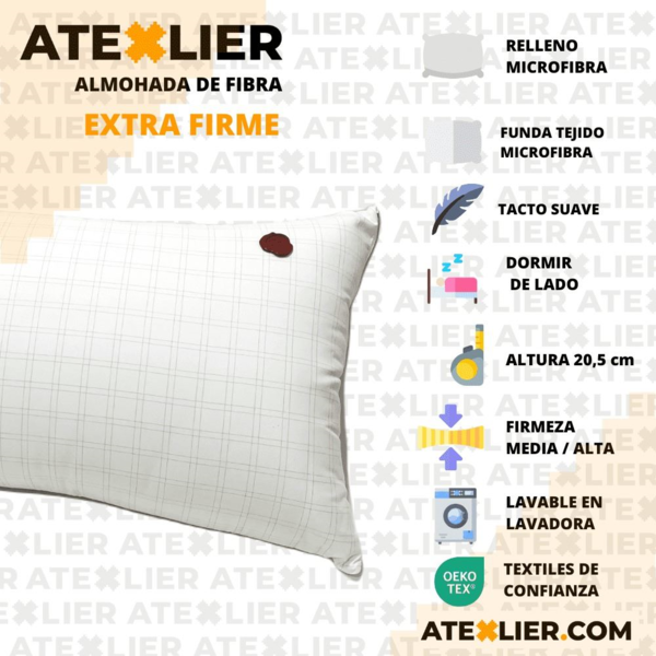 Almohada de Fibra Extra Firme Belnou (7)