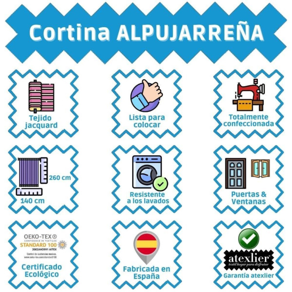 Cortina trabillas alpujarreña LAGRIMAS Martina Home (2)