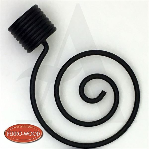 Terminal ESPIRAL Ferro-Wood negro 22mm (1)